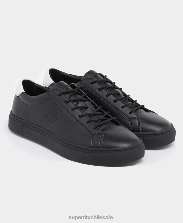 hombres Superdry negro tenis de cancha veganos 2R68Z1941