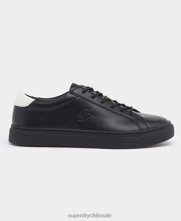 hombres Superdry negro tenis de cancha veganos 2R68Z1941