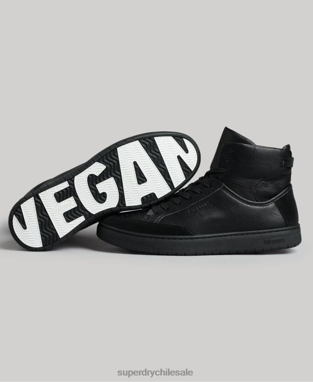 hombres Superdry negro zapatillas altas vintage vegan basket 2R68Z1914