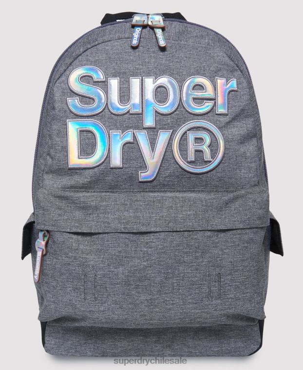 mujer Superdry gris mochila montana con relleno holográfico 2R68Z4222