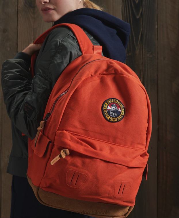 mujer Superdry naranja mochila montana de lona encerada 2R68Z6667