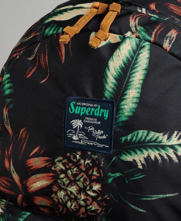 mujer Superdry negro mochila con motivo estampado 2R68Z4217