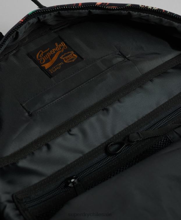 mujer Superdry negro mochila con motivo estampado 2R68Z4217