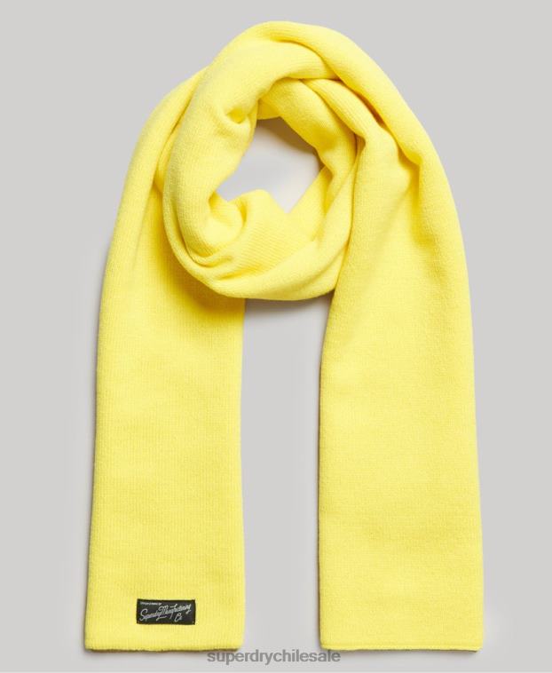 mujer Superdry amarillo bufanda clásica de la vendimia 2R68Z4230
