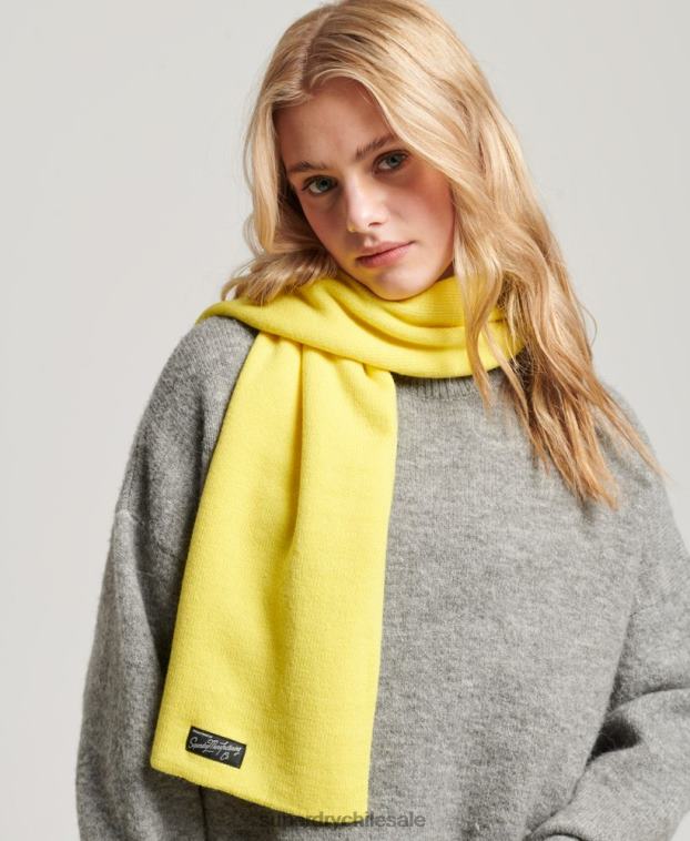 mujer Superdry amarillo bufanda clásica de la vendimia 2R68Z4230