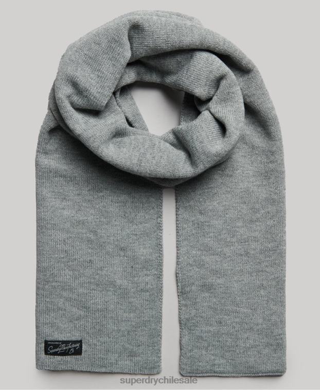 mujer Superdry gris bufanda clásica de la vendimia 2R68Z4232
