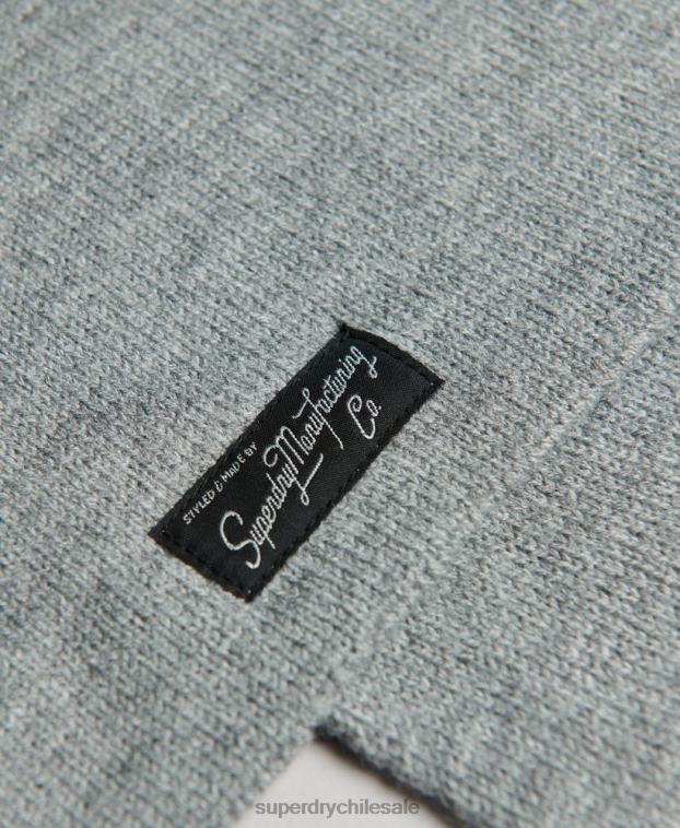 mujer Superdry gris bufanda clásica de la vendimia 2R68Z4232