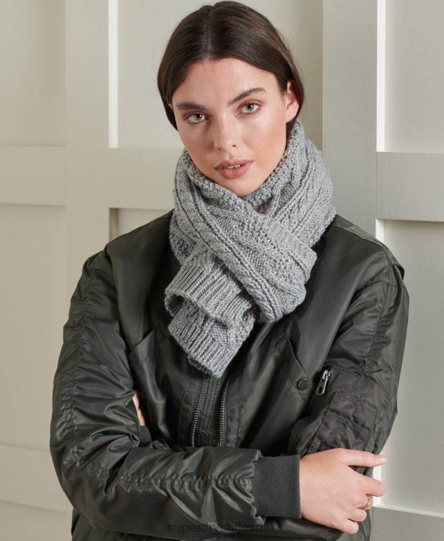 mujer Superdry gris bufanda de ochos lannah 2R68Z4327