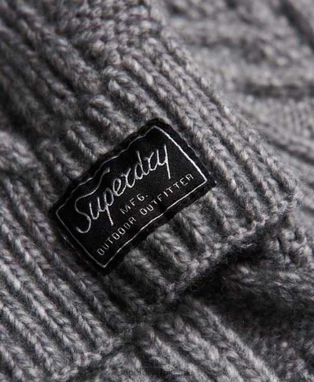 mujer Superdry gris claro bufanda cablelux 2R68Z4306