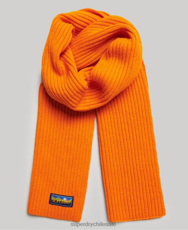 mujer Superdry naranja bufanda radar de mezcla de lana 2R68Z4247