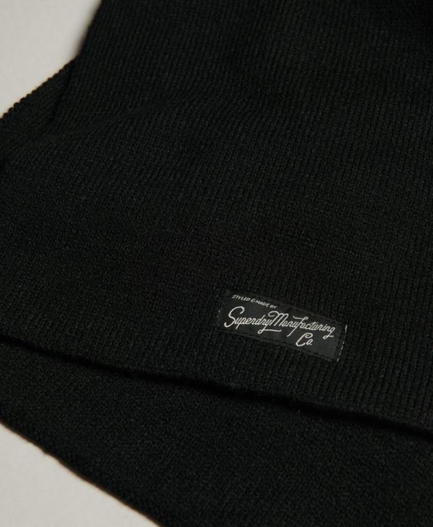 mujer Superdry negro bufanda clásica de la vendimia 2R68Z4229