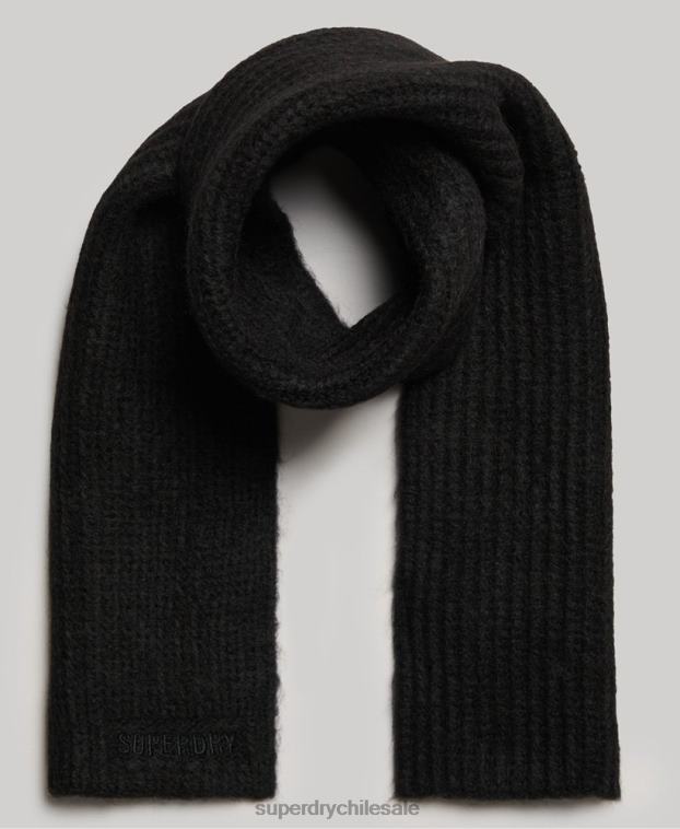 mujer Superdry negro bufanda esencial de canalé 2R68Z4240