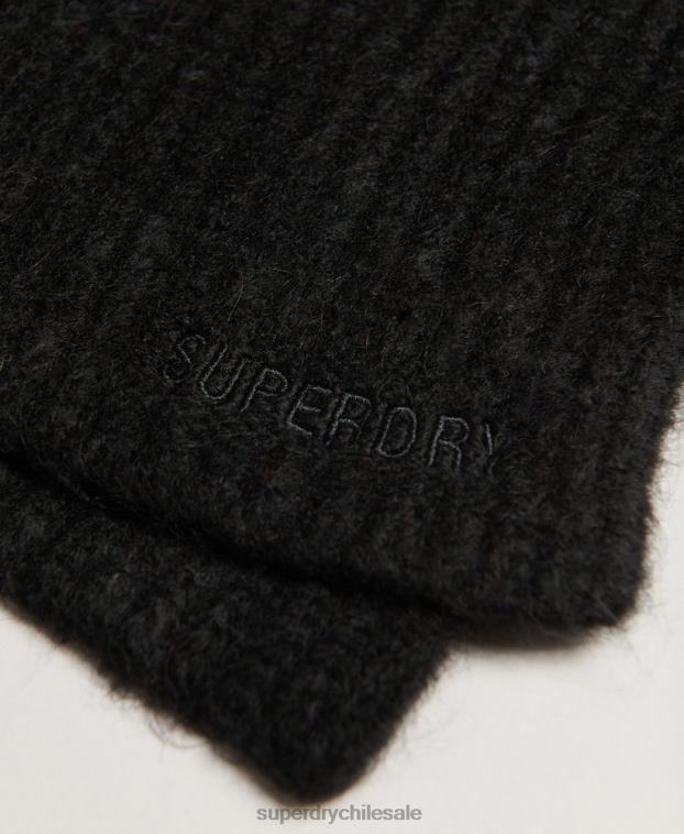 mujer Superdry negro bufanda esencial de canalé 2R68Z4240