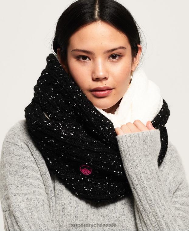 mujer Superdry negro redecilla de cable gracie 2R68Z4334