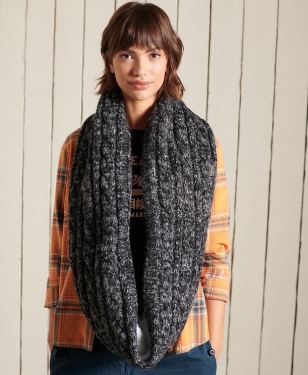mujer Superdry negro redecilla de tweed 2R68Z4299