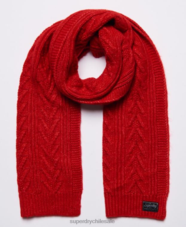 mujer Superdry rojo bufanda cablelux 2R68Z6618