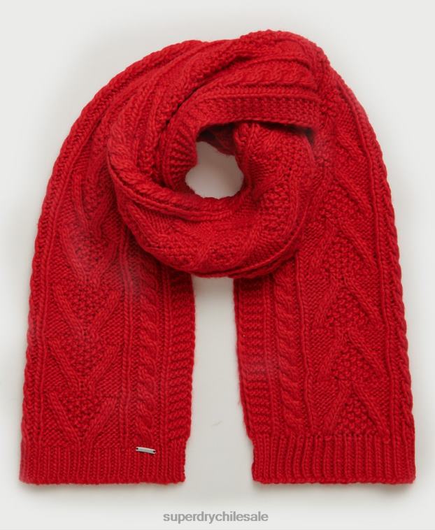 mujer Superdry rojo bufanda de ochos lannah 2R68Z4323