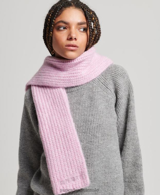 mujer Superdry rosa bufanda esencial de canalé 2R68Z4242