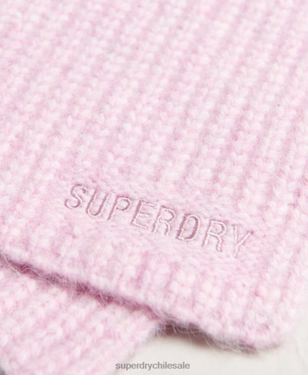 mujer Superdry rosa bufanda esencial de canalé 2R68Z4242