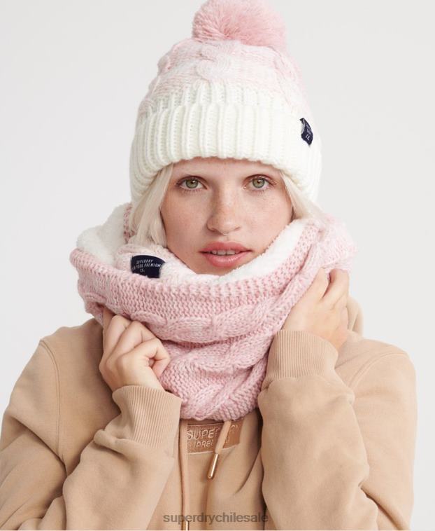 mujer Superdry rosa redecilla de cable clarrie 2R68Z4333