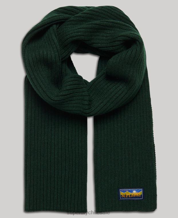 mujer Superdry verde bufanda radar de mezcla de lana 2R68Z4248