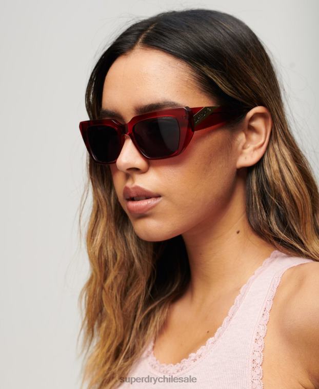 mujer Superdry rojo lentes de sol angulares sdr 90s 2R68Z2086