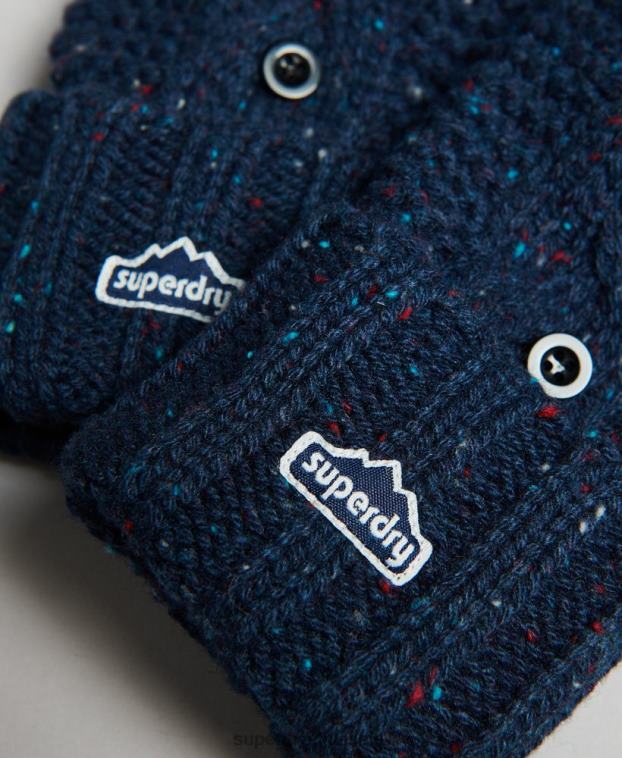 mujer Superdry Armada guantes tejidos de ochos 2R68Z4263