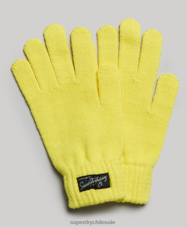 mujer Superdry amarillo guantes esenciales con logo 2R68Z1698