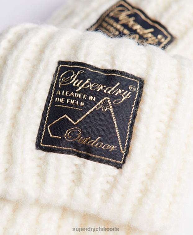 mujer Superdry blanco guantes de ochos de tweed 2R68Z4290