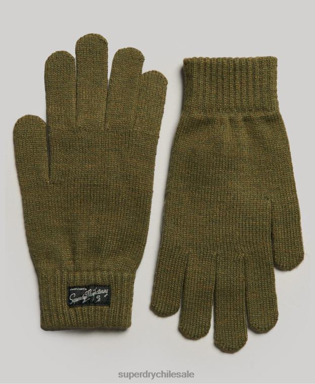 mujer Superdry caqui guantes esenciales con logo 2R68Z1699