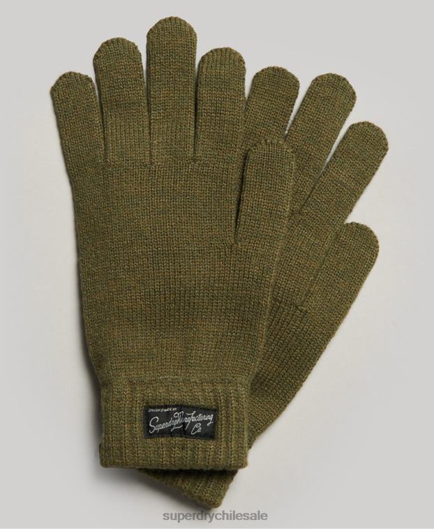 mujer Superdry caqui guantes esenciales con logo 2R68Z1699