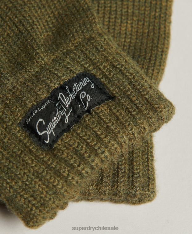mujer Superdry caqui guantes esenciales con logo 2R68Z1699