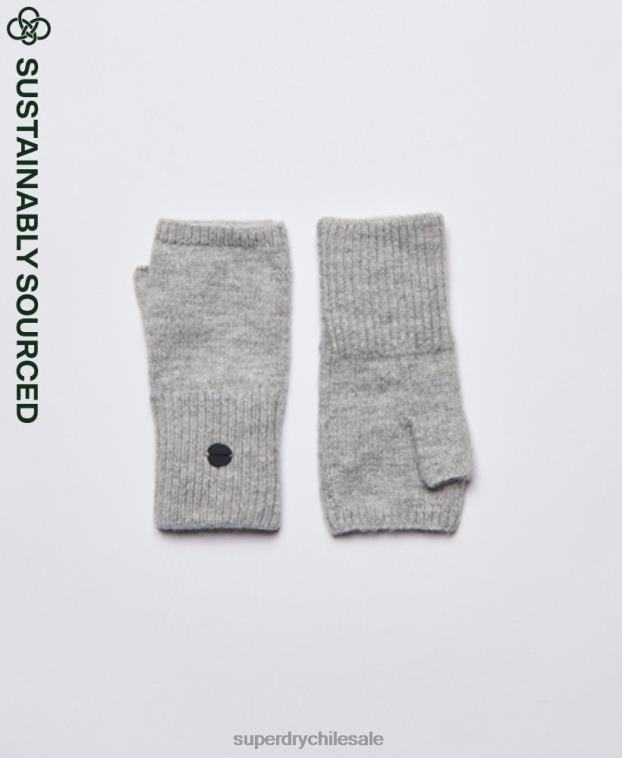 mujer Superdry gris claro medio guantes studios luxe 2R68Z4288