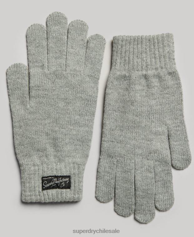 mujer Superdry gris guantes esenciales con logo 2R68Z1700
