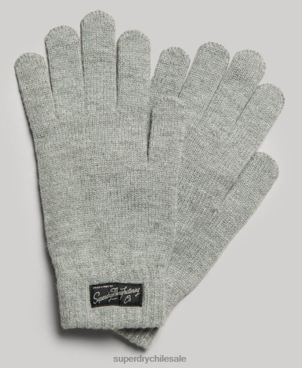 mujer Superdry gris guantes esenciales con logo 2R68Z1700