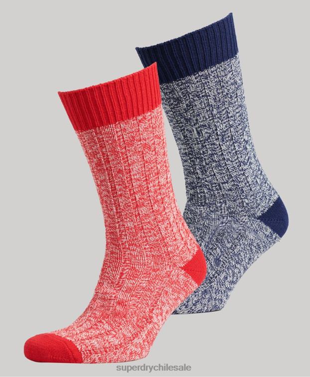 mujer Superdry multi Pack de calcetines de senderismo de algodón orgánico 2R68Z4227