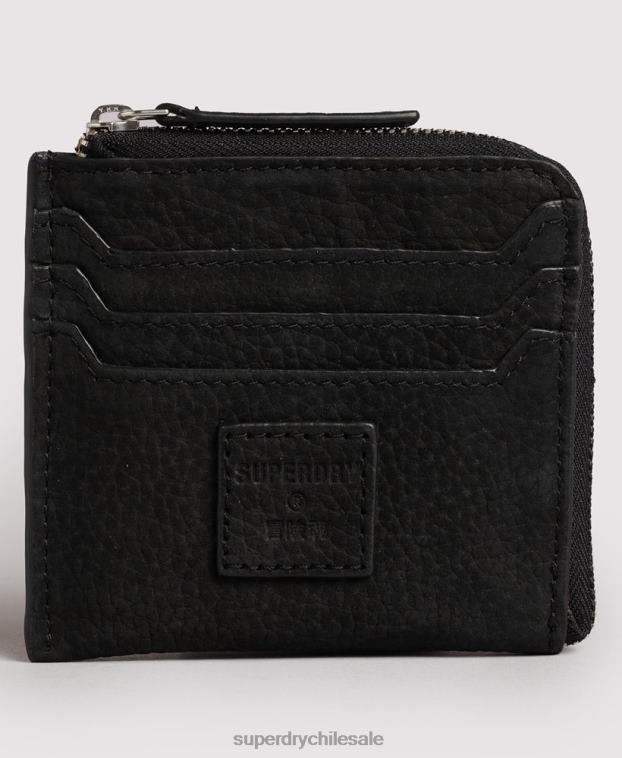 mujer Superdry negro monedero de piel con cremallera 2R68Z4315