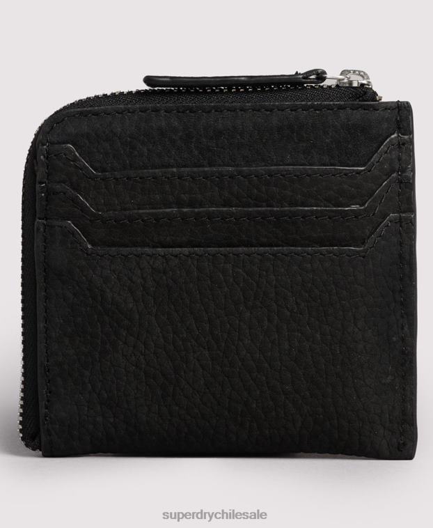 mujer Superdry negro monedero de piel con cremallera 2R68Z4315