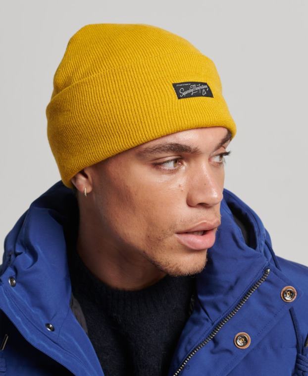 mujer Superdry amarillo gorro con logo esencial 2R68Z1682