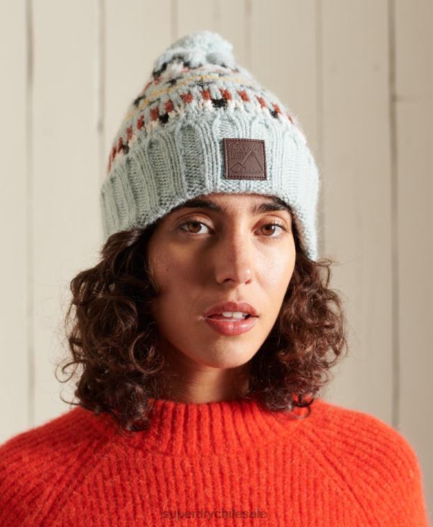 mujer Superdry azul gorro en intarsia 2R68Z4310
