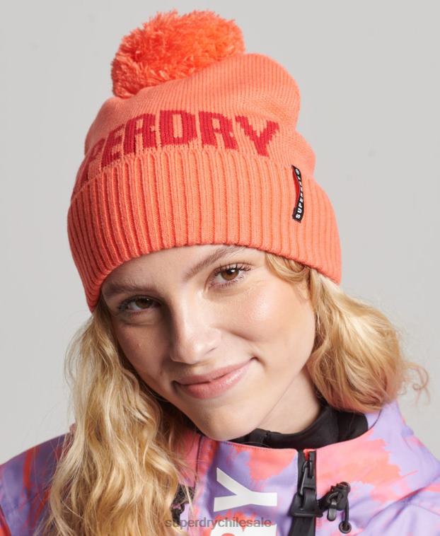 mujer Superdry coral gorro de nieve 2R68Z4109