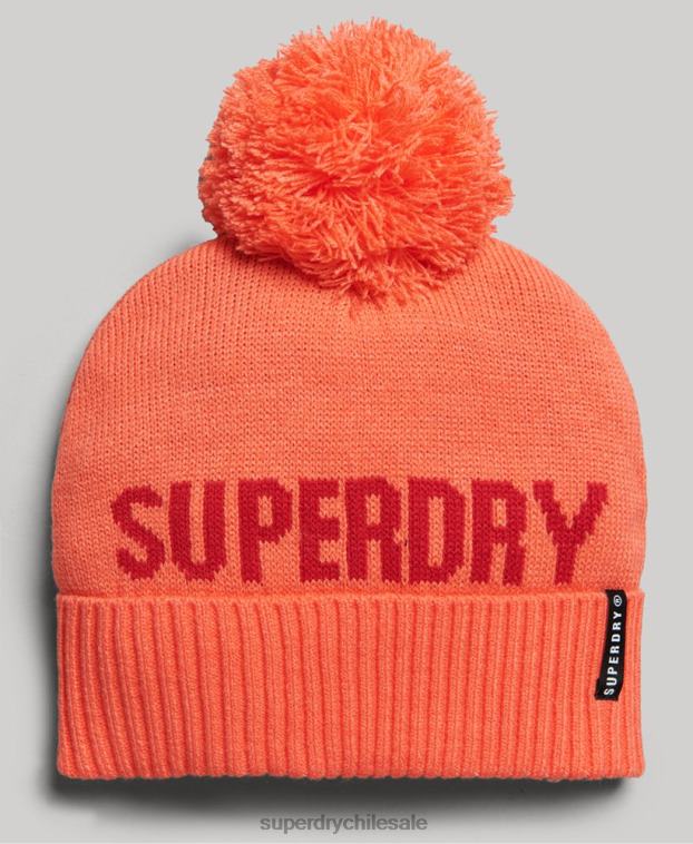 mujer Superdry coral gorro de nieve 2R68Z4109