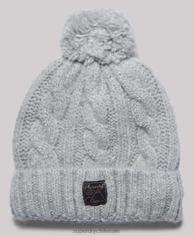 mujer Superdry gris claro gorro de ochos de tweed 2R68Z4296