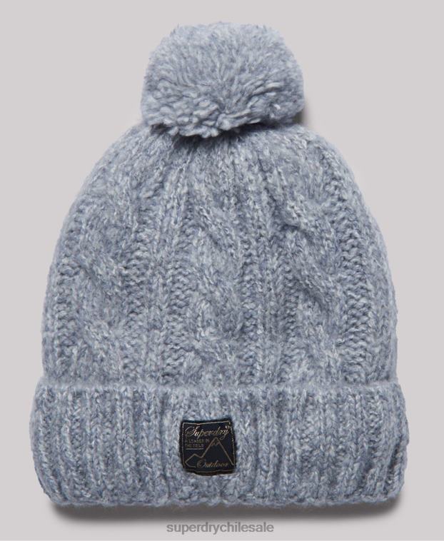 mujer Superdry gris gorro de ochos de tweed 2R68Z4297