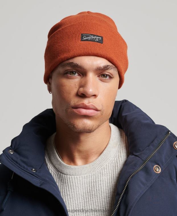 mujer Superdry marrón gorro con logo esencial 2R68Z1686