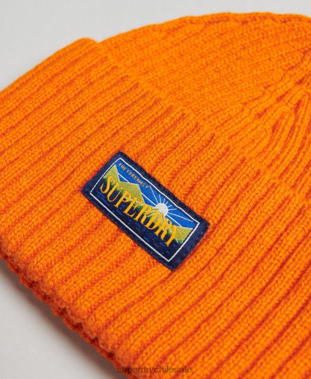 mujer Superdry naranja gorro Radar en mezcla de lana 2R68Z4245