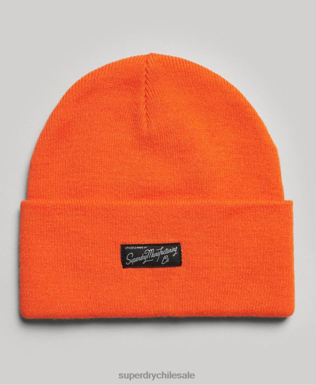 mujer Superdry naranja gorro con logo esencial 2R68Z1681