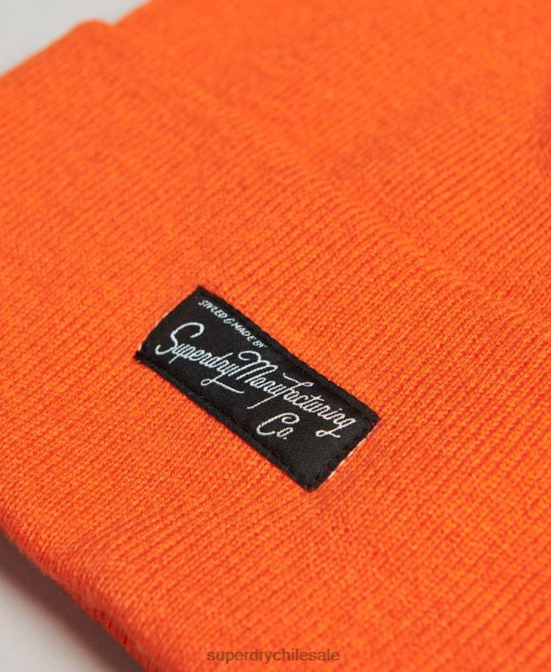 mujer Superdry naranja gorro con logo esencial 2R68Z1681