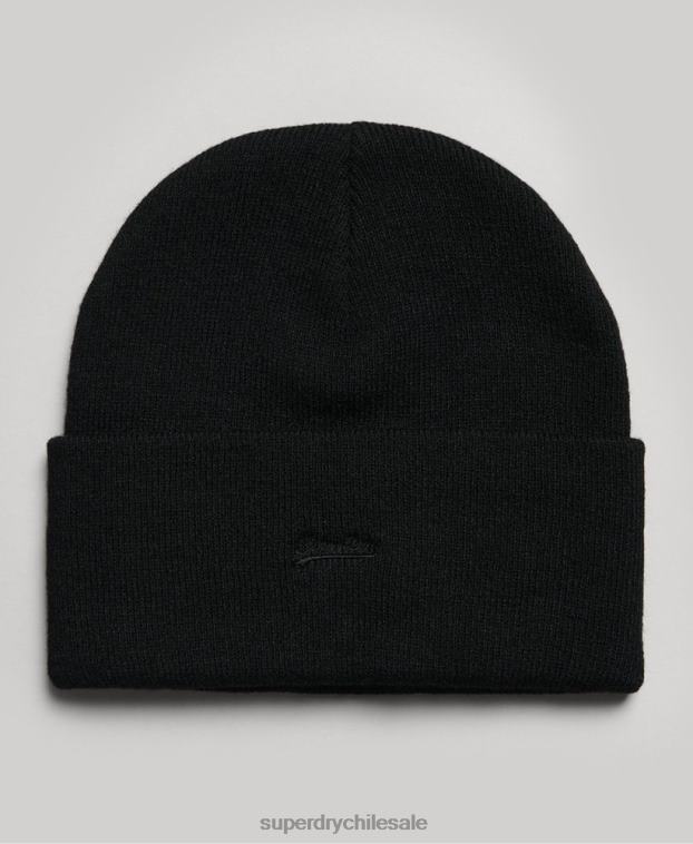 mujer Superdry negro gorro con logo esencial 2R68Z1685