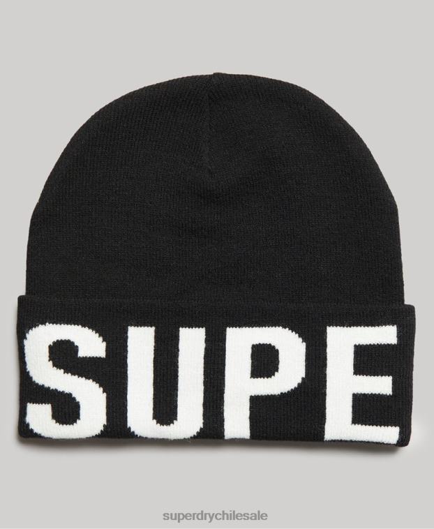 mujer Superdry negro gorro tejido montaña 2R68Z1689